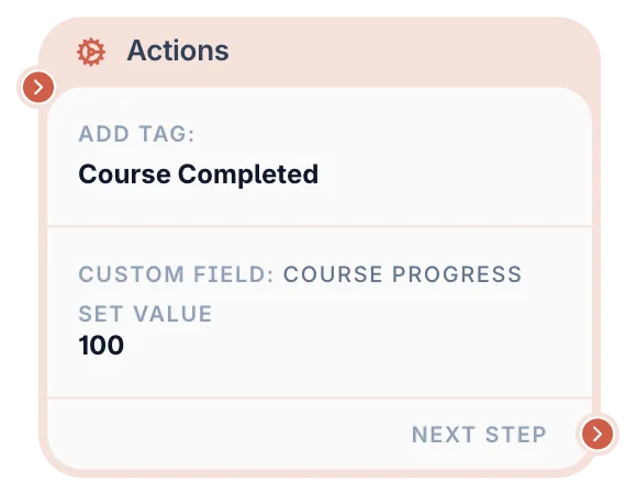 Actions node in the Scenario Editor