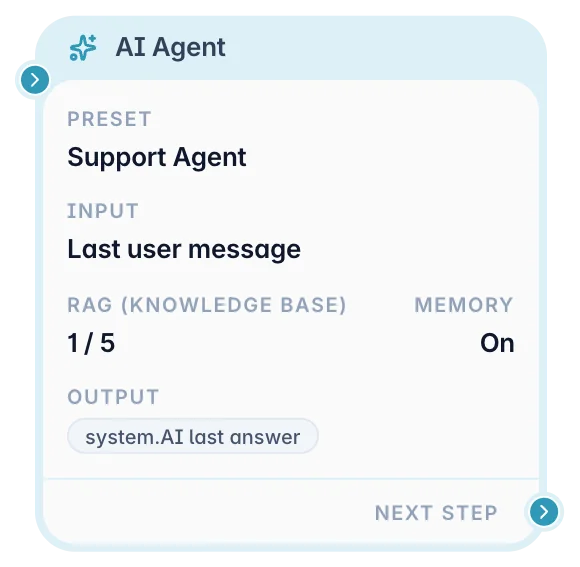 AI Agent node in the Scenario Editor