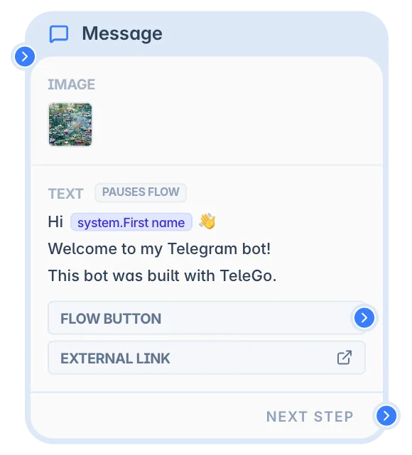 Message node in the Scenario Editor